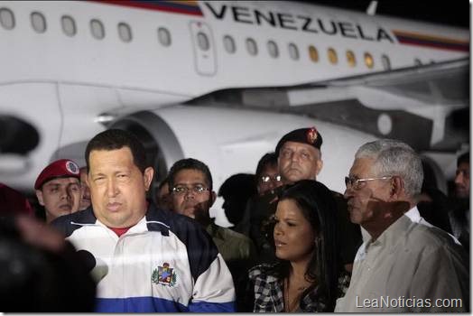 chavez llega a venezuela