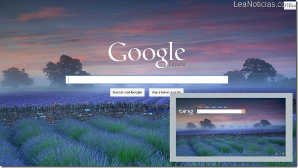 Imagen diaria de Bing de fondo en Google gracias a extensión de Chrome