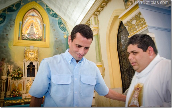 Capriles Radonski viene a encomendarse a la Virgen del Valle