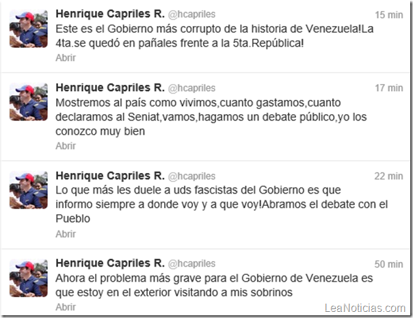 Capriles Radonski responde a campaña del gobierno en Redes Sociales