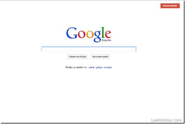 google pantalla inicial