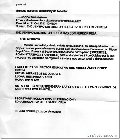 CIRCULAR ENVIADO A LAS ESCUELAS DEL ESTADO