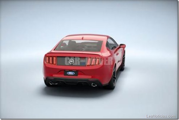 mustang rojo atras