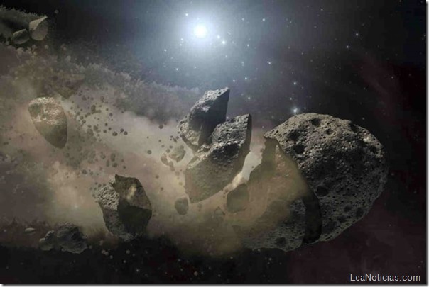 asteroides en el espacio