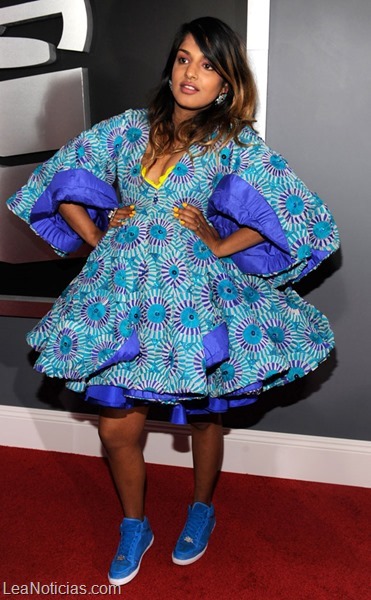 M.I.A  arrives to the 51st Annual GRAMMY Awards at the Staples C