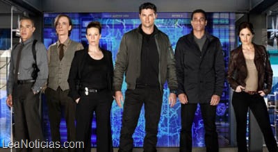 ALMOST HUMAN: Executive-produced by Emmy Award winner J.J. Abrams and creator J.H. Wyman and starring Karl Urban (C), Michael Ealy (second from R) and Emmy Award nominee Lili Taylor (R), ALMOST HUMAN is a high-tech, high-stakes action drama set 35 years in the future, when police officers are partnered with highly evolved human-like androids. An unlikely partnership is forged when a part-machine cop (Urban) is forced to pair with a part-human robot (Ealy) as they fight crime and investigate a deeper cover-up in a futuristic new world.  ALMOST HUMAN, the high-tech, high-stakes action drama premieres late fall on FOX.  Also pictured L-R: Michael Irby, Mackenzie Crook and Minka Kelly. &#xa9;2013 Fox Broadcasting Co. Cr: Kharen Hill/FOX