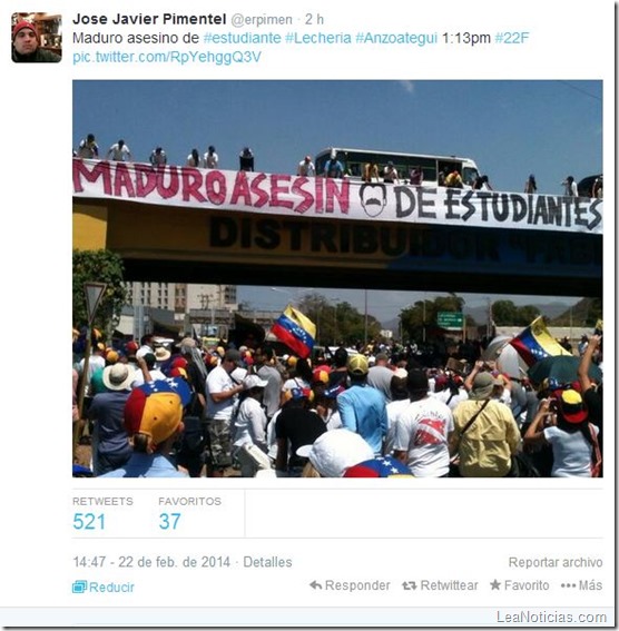 Lecheria protesta estudiantes maduro