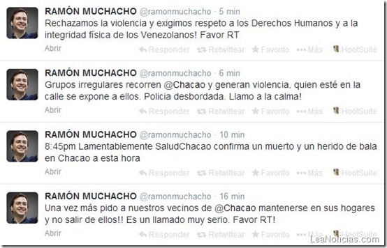 Ramon Muchacho confirmo muerte de otro joven en chacao