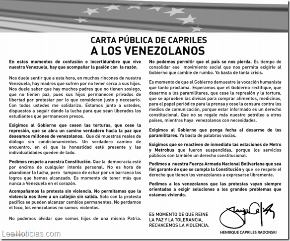 carta henrique capriles