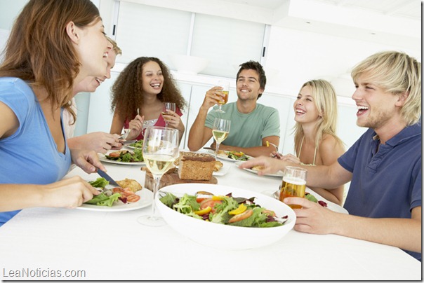 Friends Having Lunch Together At Home