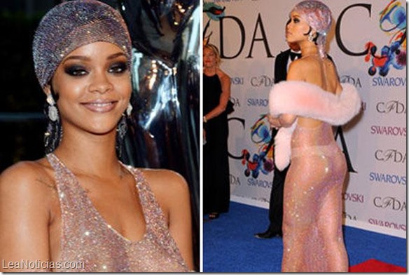 Rihanna vestido transparente
