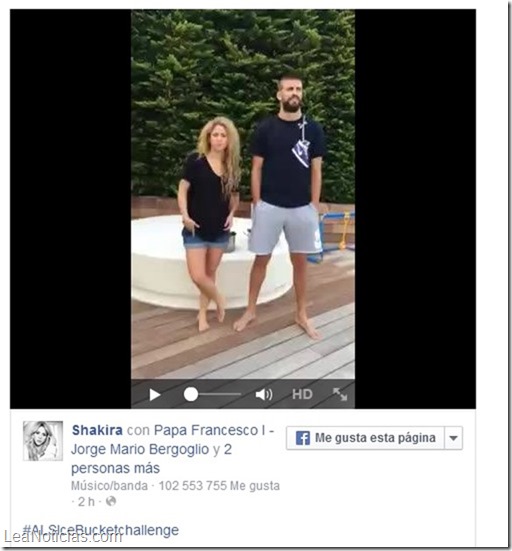 shakira y pique ice bucket challenge