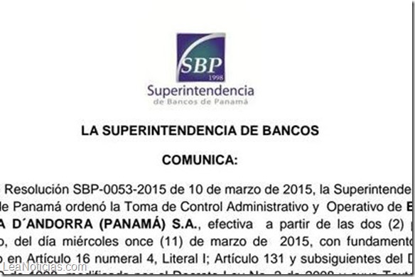 ComunicadoSuperIntendenciadeBancoPANAMÁ