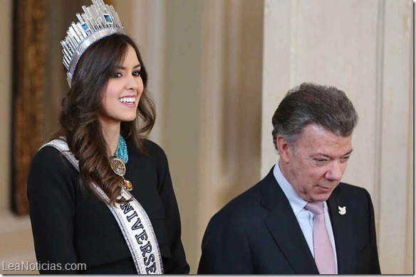 Santos nombró embajadora contra la desnutrición a la Miss Universo