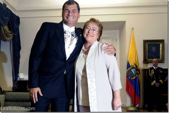 Bachelet invita a Rafael Correa al partido inaugural de la Copa América de Chile