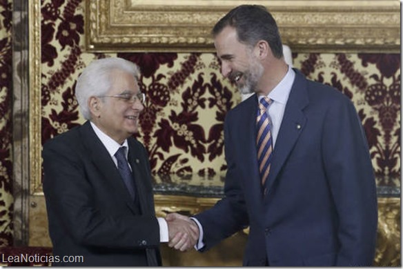 Presidente italiano se reúne en Madrid con Felipe VI y Rajoy