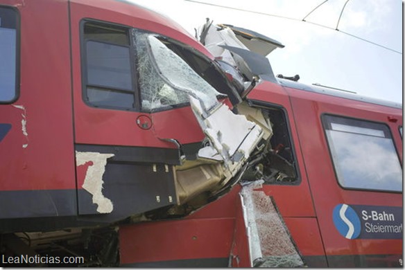 Un muerto y nueve heridos al chocar en Austria dos trenes