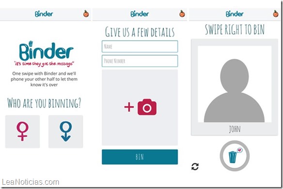Conozca Binder, la aplicación que podría terminarle a su pareja por usted