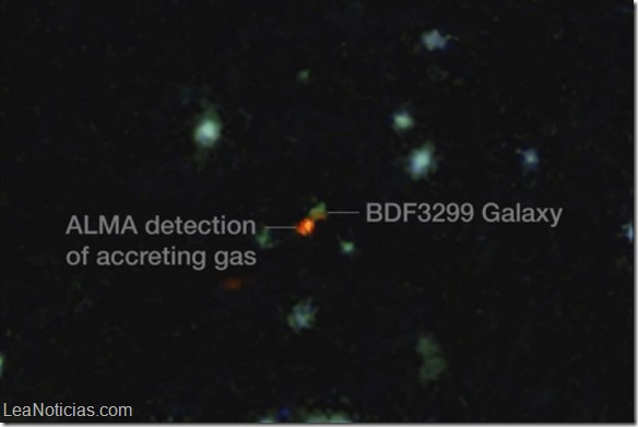 Astrónomos observan por vez primera el interior de una galaxia temprana