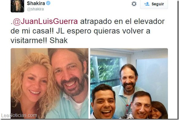 Shakira se queda encerrada en el ascensor con Juan Luis Guerra
