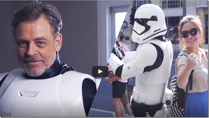 Luke Skywalker se pasea en las calles vestido como Stormtrooper (video)