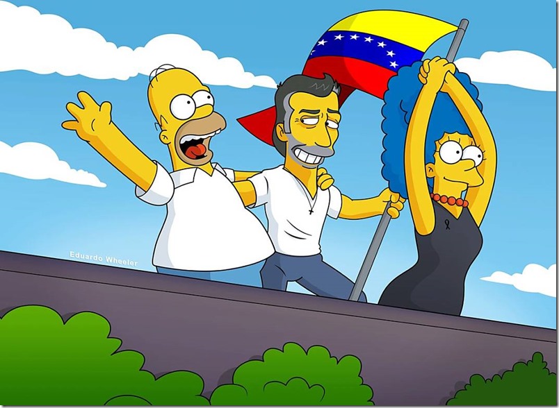 Leopoldo López celebró junto a los Simpson su casa por cárcel