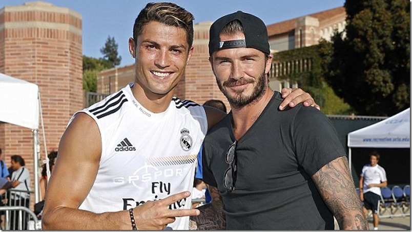 Beckham y Cristiano Ronaldo