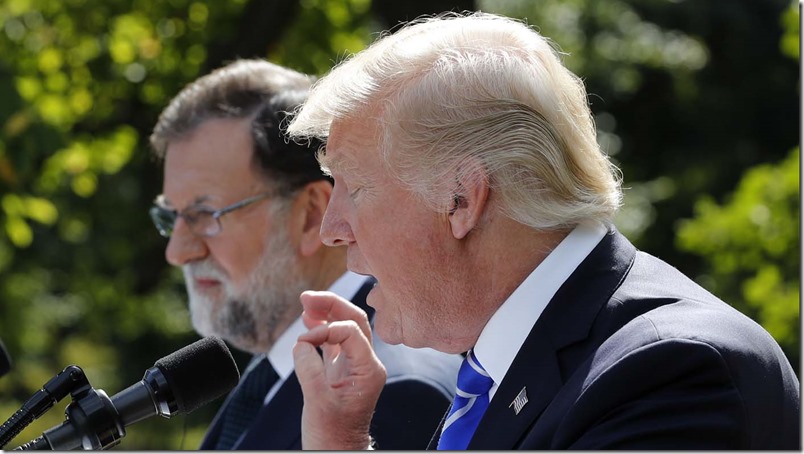 El presidente de Estados Unidos, Donald Trump junto al presidente del gobierno de España, Mariano Rajoy