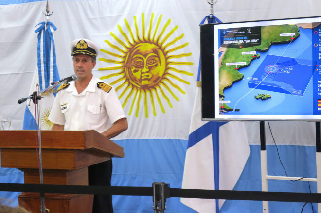 Rastreo sin éxito de dos tercios de la zona de búsqueda del submarino