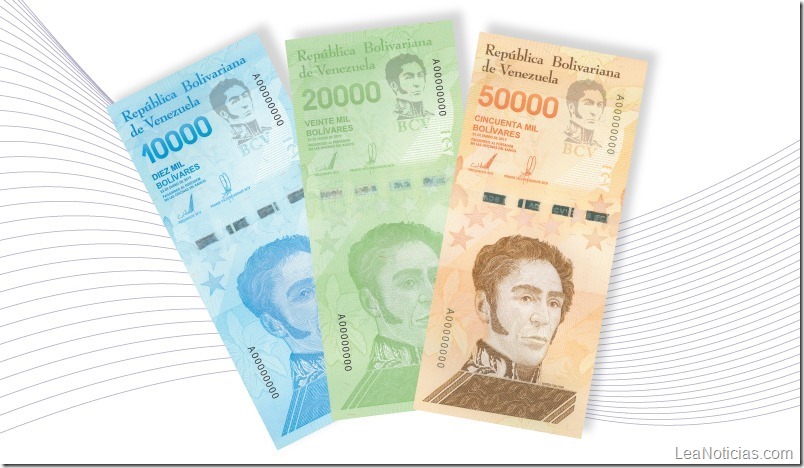Banco Central de Venezuela saca a la calle billetes de 10.000, 20.000 y 50.000 bolívares