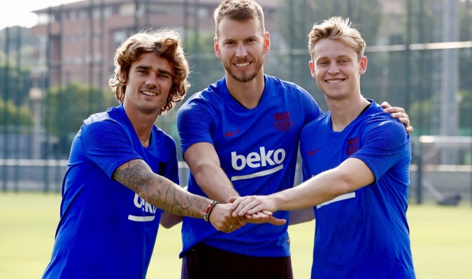 Primer entrenamiento de Griezmann como blaugrana