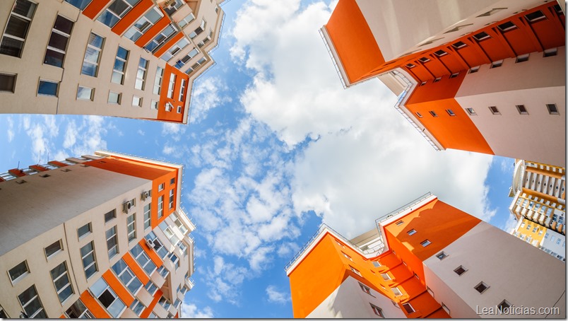 fisheye shot of new resitential buildings