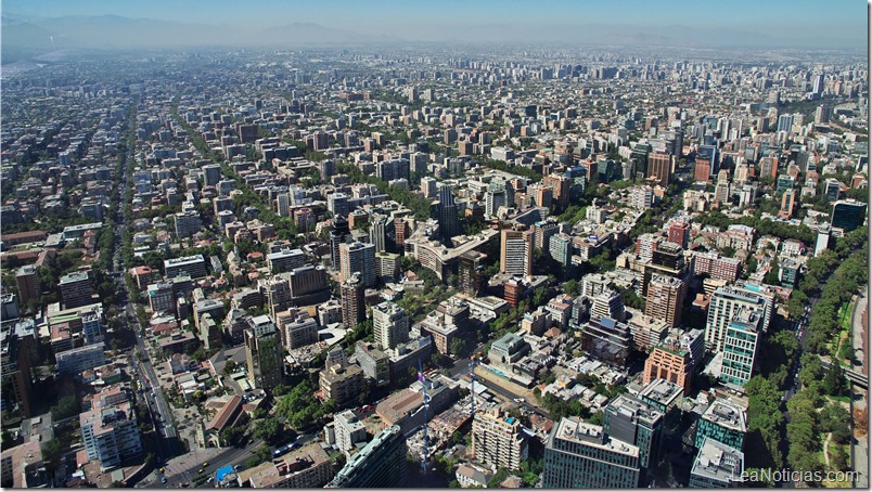 Panoramic view of Santiago from Torre Costanera, Chile