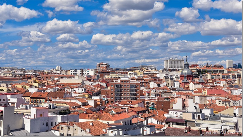 Rooftop view of Madrid downtown in a sunny day, Madrid, Spain