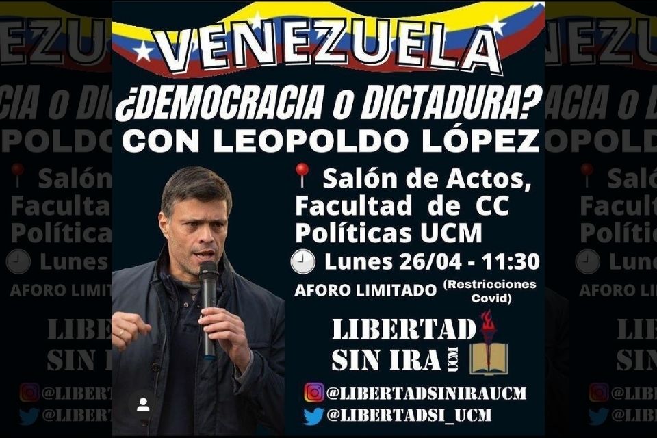 Cancelado evento de Leopoldo López en Madrid