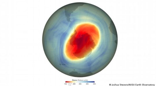 El agujero de la capa de ozono en el Hemisferio Sur se redujo ligeramente en 2022